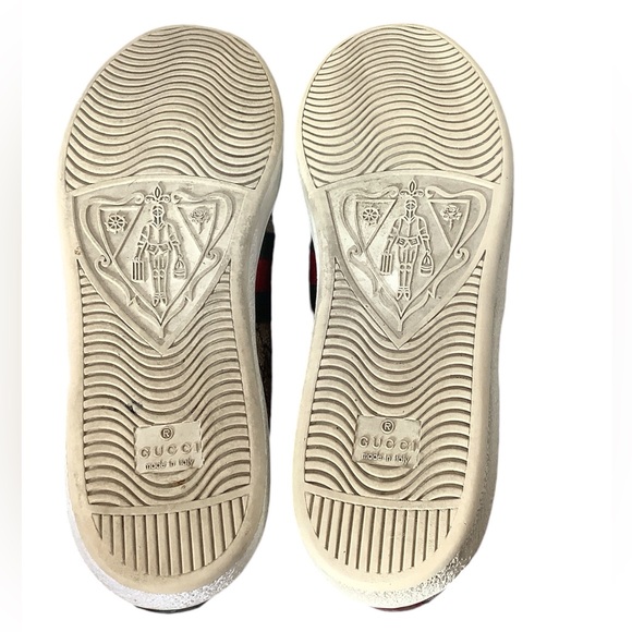 GUCCI GG Supreme Monogram Bees Ayers Web Womens Ace Sneakers Beige Oro Green Red - Picture 5 of 7